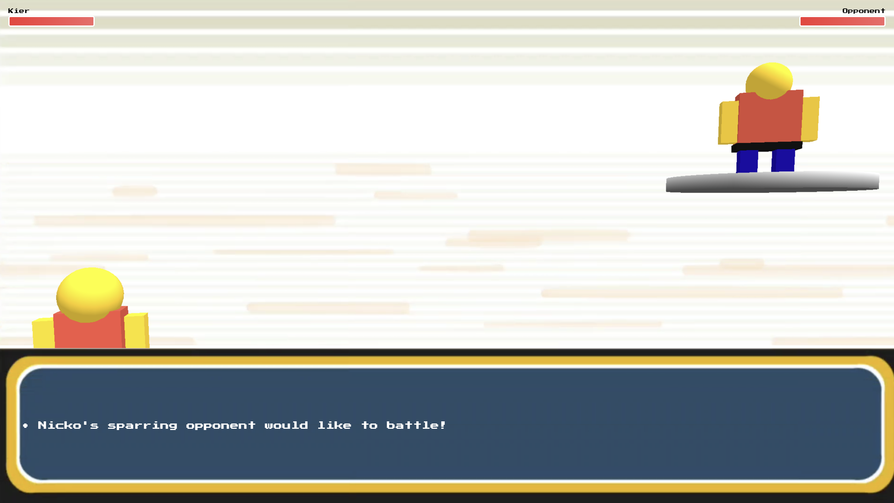 Black Belt Battle minigame with two fighters and an arcade battle dialogue box